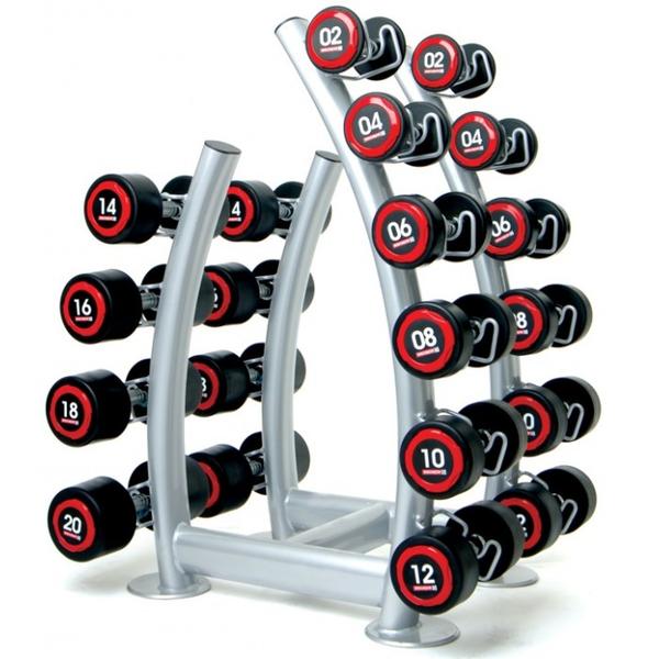 Best Deals On Escape Fitness SBX Rubber Dumbbell Set Upright Rack 12