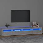 vidaXL Tv-bänk med LED-belysning betonggrå 240x35x40 cm 3152725