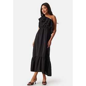 John Zack One Shoulder Ruffle Maxi Dress