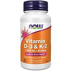 Now Foods Vitamin D3 & K2 1000IU 120 Kapslar