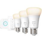 Philips Hue White Starter Kit + Switch 806lm 2700K E27 9W 3-pack (Dimbar)