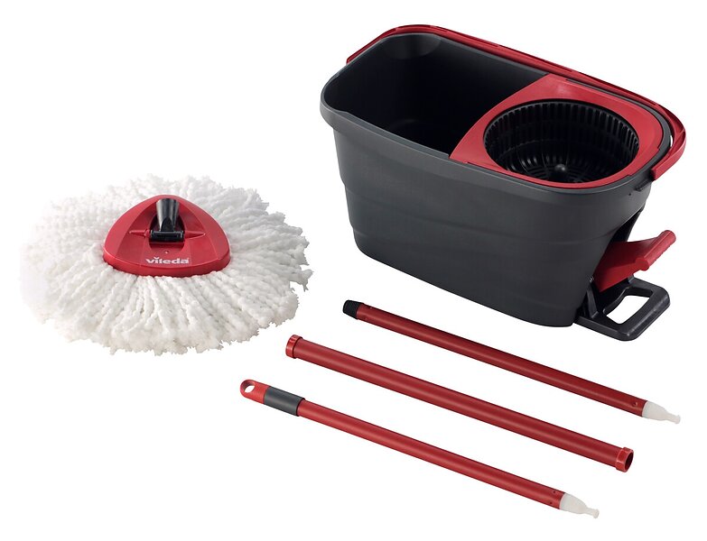 Vileda Serpillière Vileda Lave-Vaisselle Turbo Smart - Système Pédale, Microfibre, Nettoyage Facile Balai Vapeur