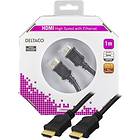 Deltaco 18,6Gbps HDMI - HDMI High Speed with Ethernet 1m