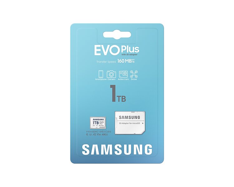 Samsung EVO Plus MC1T0SA MicroSDXC UHS-I U3 V30 A2 1TB - PriceSpy UK