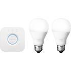Philips Hue White Starter Kit 800lm 2700K E27 9,5W 2-pack (Dimbar)