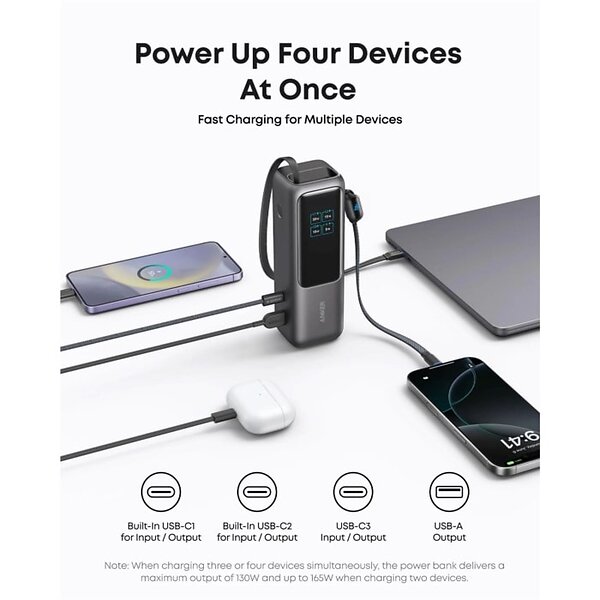 Anker Ultra-Fast Portable Charger 165W 25000mAh - Price from £65.99
