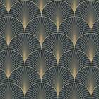 ESTAhome Tapet Art Deco Mörkblå/Guld tapet art deco mörkblått och guld EW139231