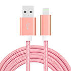 SiGN USB Kabel med Lightning Kontakt 3A, 2m Rosa