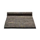 Rug Solid Jute/Leather Teppe 65x135 cm, Mörkgrå Grå Läder