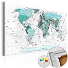 Arkiio Anslagstavla Sky Blue Border Sky-blue [Cork Map] 120x80 A3-Pinnwand087