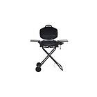 GAS mewmewcat Portable BBQ Grill with 2 Wheels and Foldable Side Tables Outdoor Cooking Steel Black
