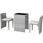 TecTake (light grey) Rattan garden furniture set Hamburg tables and chairs, set, outdoor table chairs nature