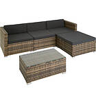Rattan garden furniture set lounge Florence sofa, corner rattan sofa nature Brown