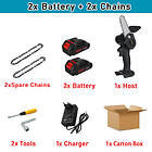 Makita SRJ STAR (A2xBattery-2x Chain) Gisam Cordless Electric Chainsaw 4 Inch Mini Pruning Garden Rechargeable Woodworking Tool for 18V Batt