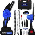 BRIEFNESS Brushless Mini Chainsaw Cordless 6-Inch Battery Powered Electric Chain Saws with Security Lock, Handheld Small Chainsaws for Tree 