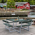 Plus Picknickbord Picnic med 4 Ryggstöd 224 cm Bord- / bänkset ryggstöd Grön 188812-11