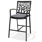 Lifestylegarden Stol Portals Dark PORTALS low bar chair, teak seat, black ALU / 4-pack 41355