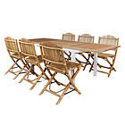 Venture Design Matgrupp Pave med 6 Cane Stolar PanamaTable160/240-CaneFoldableChair-Bamboo/GreyCushion_6 GR21867