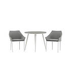 Venture Design Cafégrupp Break Ø90 cm med 2 Spoga Stolar Dining Table Round- White / Grey Alu Aintwood GR22679