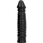 All Black Ribbed Dildo 26cm