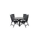 Venture Home Parma Matgrupp Rund Ø140cm 4 Albany Positionsstolar Svart/ GR21715