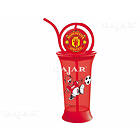 Manchester United Vattenflaska med sugrör 380ml