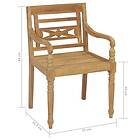vidaXL Bataviastolar 4 st massiv teak 3073292