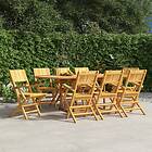 vidaXL Hopfällbara trädgårdsstolar 8 st 55x61x90 cm massiv teak 3155063