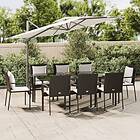 vidaXL Matgrupp för trädgården med dynor 7 delar svart konstrotting 3185099