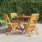 vidaXL Matgrupp för trädgården 5 delar massiv teak 3155022