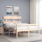 vidaXL Bed Frame med huvudgavel 140x190 cm massivt trä 3195331