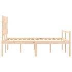 vidaXL Bed Frame med huvudgavel 140x190 cm massivt trä 3195396
