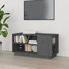 vidaXL TV-benk grå 80x35x40,5 cm massiv furu 814406
