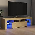 vidaXL Tv-bänk med LED-belysning sonoma-ek 140x36,5x40 cm 804367