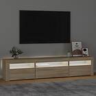 vidaXL TV-benk med LED-belysning sonoma ek 195x35x40 cm 3152740