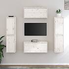 vidaXL TV Stand 6 st vit massiv furu 3100265