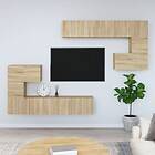 vidaXL Väggmonterad TV-benk somona-ek 37x37x72 cm konstruerat trä 3114584