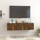vidaXL Hängande TV-skåp 2 st rökfärgad ek 60x30x30 cm 815868