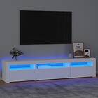 vidaXL TV-benk med LED-belysning vit 195x35x40 cm 3152738