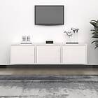 vidaXL TV-benk 3 st vit massiv furu 3100125
