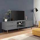 vidaXL Tv-bänk MOLDE grå 158x40x49 cm massiv furu 350536