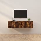 vidaXL Väggmonterade tv-skåp 2 st rökfärgad ek 80x34.5x40 cm 3188355