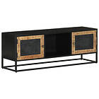 vidaXL TV Stand 110x30x40 cm massivt mangoträ och järn 353889