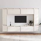 vidaXL TV Stand 8 delar vit massiv furu 3100195