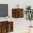 vidaXL Väggmonterad TV Stand rökfärgad ek 40x34.5x40 cm 816650