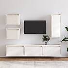 vidaXL TV Stand 6 delar vit massiv furu 3100185