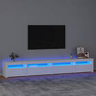 vidaXL TV Stand med LED-belysning vit 270x35x40 cm 3152746