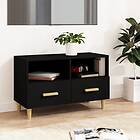 vidaXL TV Stand svart 80x36x50 cm konstruerat trä 812583