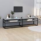 vidaXL TV Stand vit marmor 180x40x40.5 cm härdat glas 331724