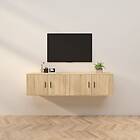 vidaXL Väggmonterade tv-skåp 2 st Sonoma ek 80x34.5x40 cm 3188353